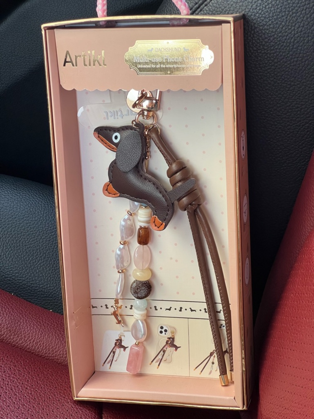 DACHSHUND beaded multi use phone charm